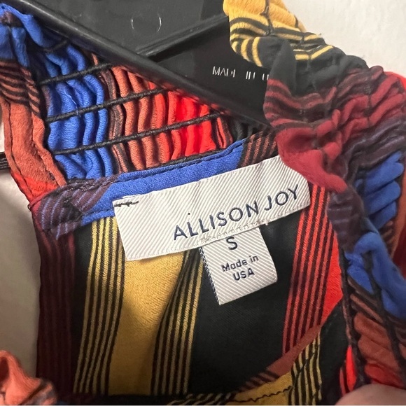 Allison Joy Women’s Mock Neck Sleeveless Striped Blouse Size Small Career Office - Picture 5 of 10
